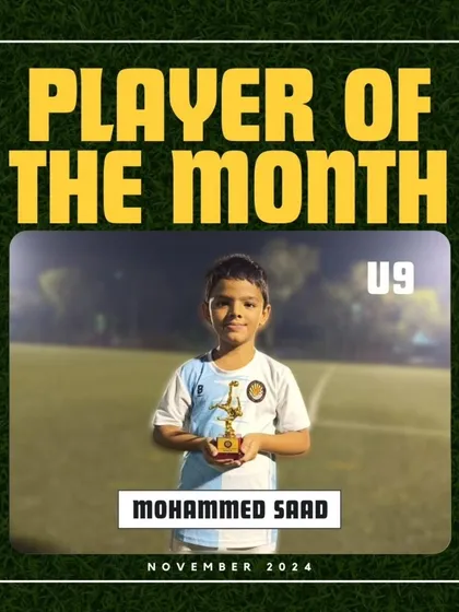 Mohammed Saad, the U9 Player of the Month for November 2024.