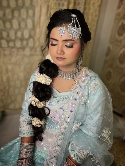 A stunning shot of my engagement bride, with her intricate mehndi complementing her entire look.