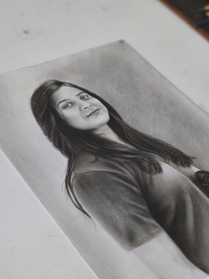 Another angle of the finished portrait.