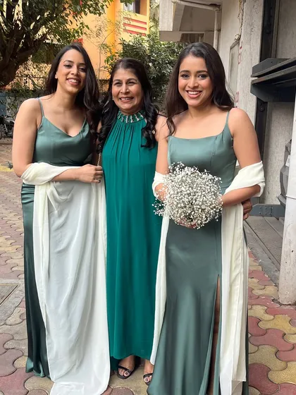 Another shot of the family, all looking happy and beautiful. I create looks that are age-appropriate and tailored to each individual's style.