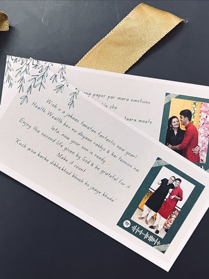 Custom cards with personal messages and photo Spotify codes, perfect for expressing your feelings.