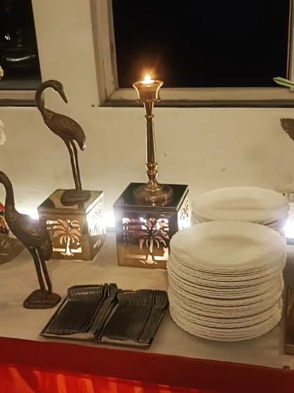 A grand setup for a Dhanteras party in South Ex, catering to 120 guests with elaborate decor and candlelight.