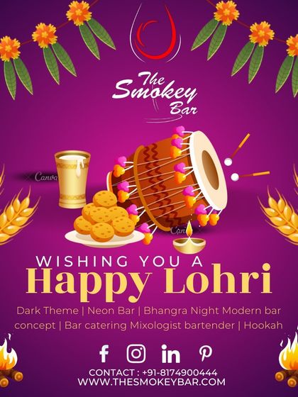 A festive graphic wishing everyone a Happy Lohri from me and my team.