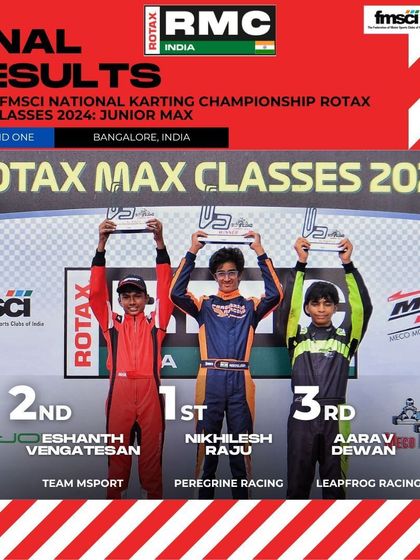 The final podium for the Junior Max class at Round 1 of the 2024 National Karting Championship.