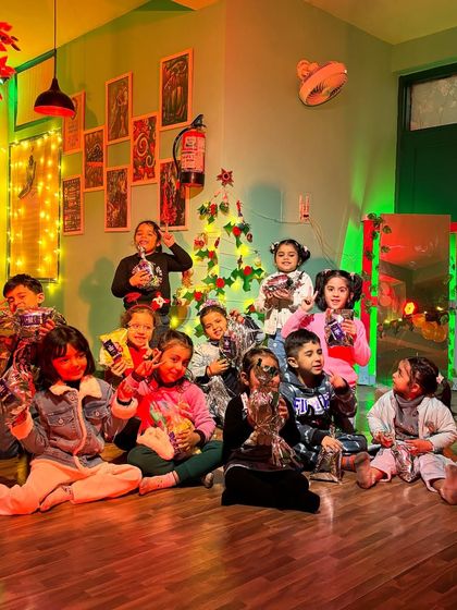 A full group shot of our Christmas party. We love creating these happy memories for our students.