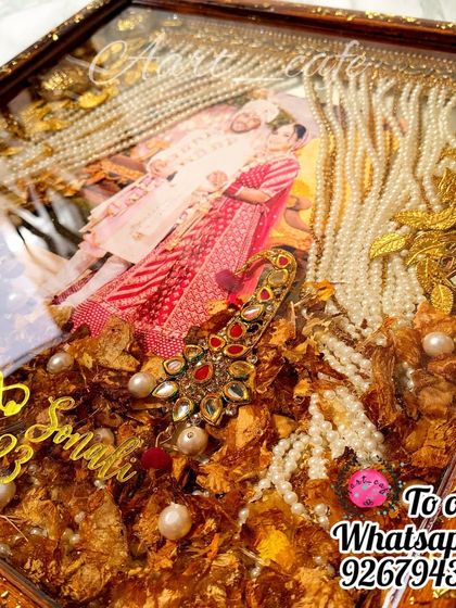 A closer look at the intricate details in this preservation frame, including the kalgi with its delicate stonework. Every element is carefully placed to create a work of art.