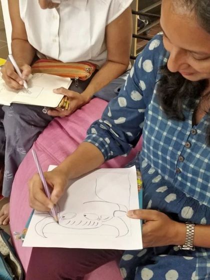 We had a fabulous time with beloved illustrator Priya Kuriyan. She read from 'Beauty the Buffalo' and led a wonderful drawing workshop where everyone, including the adults, learned to sketch the characters.