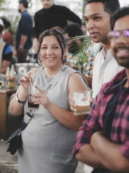 A candid moment of someone enjoying the music in the air. The atmosphere at our jams is always relaxed and full of good energy.