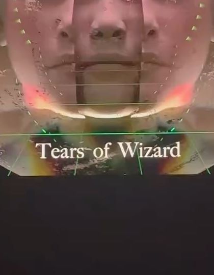 The 'Tears of Wizard' visual identity. This trippy, abstract face is part of the branding I use to create a distinct and memorable aesthetic for my performances.