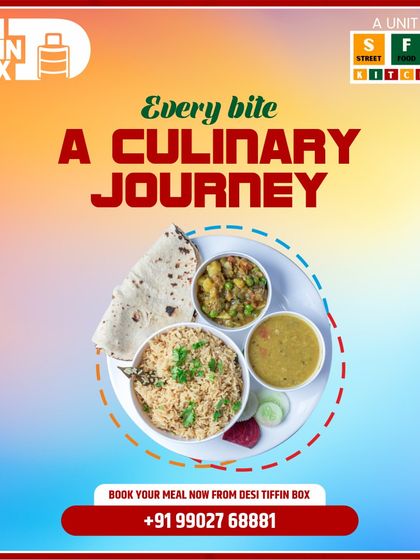 Every bite is a culinary journey back home. This simple thali of rice, dal, and sabji is more than just food; it's a plate full of memories and comfort.