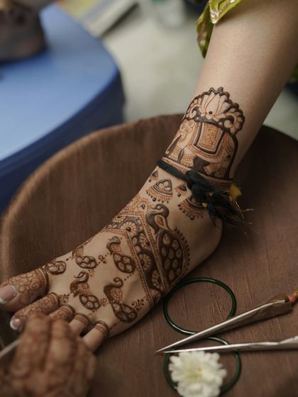 Here is a collection of my bridal feet designs. You can see the variety from full traditional patterns with elephants and peacocks to more modern floral and geometric styles.