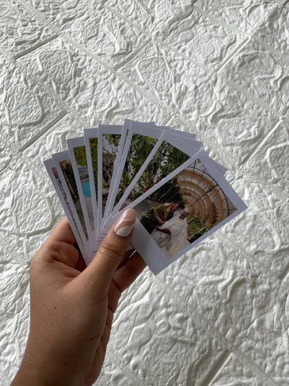 A closer look at my aesthetically pleasing Polaroid prints, fanned out to show the quality and vibrant colors. These are perfect for creating a photo wall or a memory journal.