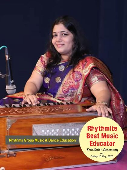 Ms. Aparna Shekhar Biwalkar, who received the "Rhythmite Best Music Educator" award for Hindustani Classical Singing, is also an expert harmonium player.