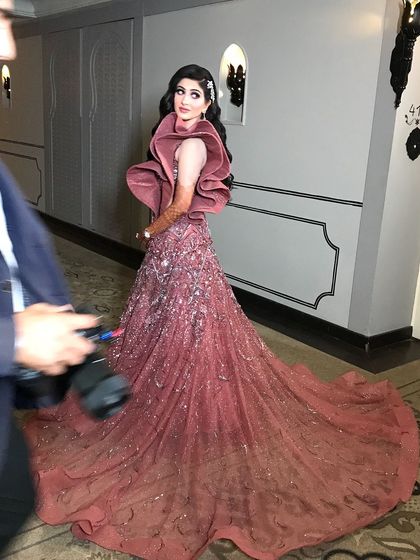 Be your own kind of beautiful on your special day. This engagement look is all about drama and elegance, with a stunning gown and equally glamorous makeup.