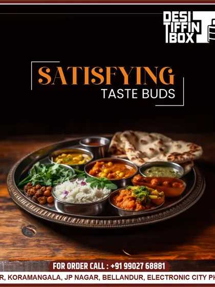 This is what a satisfying meal looks like. My complete North Indian thali includes a variety of dishes, from flavorful curries and dal to fluffy rice and soft rotis, all served on a traditional platter to give you that authentic ‘ghar jaisa’ feeling.
