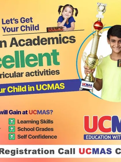 Let's get your child to A+ in academics and excellent in co-curricular activities. At UCMAS, your child will gain concentration, memory power, math skills, and self-confidence.