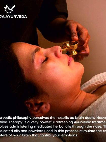 Nasyam therapy perceives the nostrils as the doorway to the brain. Administering medicated oils through the nose helps remove toxins, cure nasal congestion, and revitalize the nervous system.