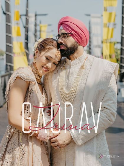 A sweet and romantic portrait of a Sikh couple in Bangkok, the bride resting her head on the groom's shoulder, capturing a moment of quiet love.