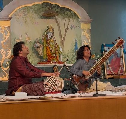 A performance shot from our Swar Yatra North America tour, at the Chinmaya Mission Gokul in Bakersfield, California.
