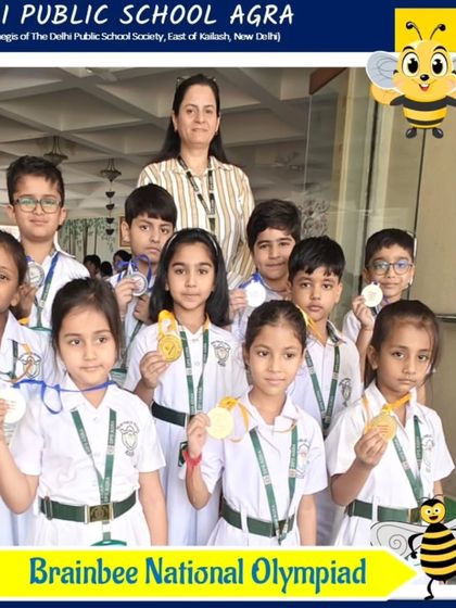 Another group of Handwriting competition winners from DPS Agra, showcasing their neat and stylish writing.