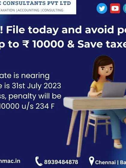 A simple alert to remind you that filing your taxes today can help you avoid a penalty of up to ₹10,000. The deadline is closer than you think.