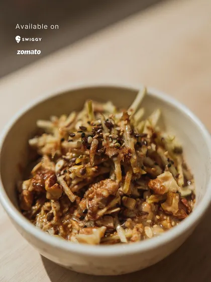 Our apple pie overnight oats are available for delivery via Swiggy and Zomato. It's the perfect healthy meal to enjoy at your desk on a busy morning.