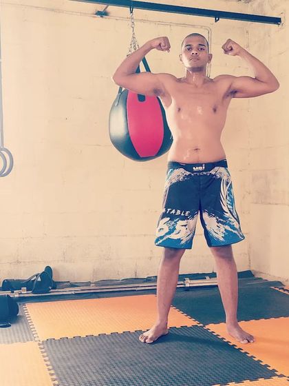 A physique update after a kickboxing bag workout. I can guide you through bulking or cutting phases depending on your personal fitness goals.