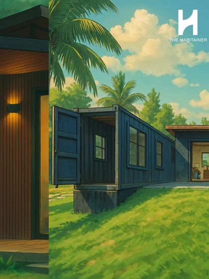 A creative illustration combining different exterior finishes, from dark corrugated steel to warm wood cladding, all in a dreamy, artistic style.