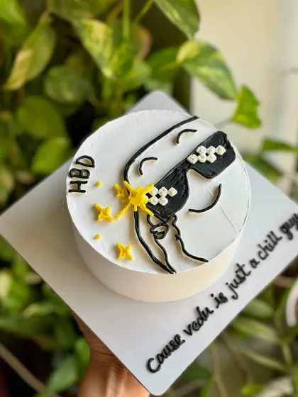 For the person who is just a chill guy. This witty cake features the "deal with it" meme glasses, perfect for someone with a cool sense of humor.