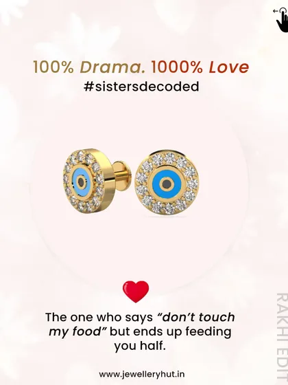 A playful and protective gift. These evil eye studs are for the sister who always looks out for you, even when she says "don't touch my food."