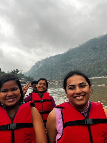 All smiles during a boat ride in Meghalaya. These are the happy, carefree moments I love to create for my travel groups.