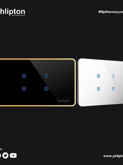 My four-button chamfered touch panels in black and white. The sleek, button-less design adds a touch of sophistication to any wall.