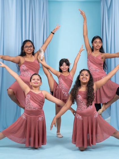 Our graceful young dancers in their beautiful costumes, captured during a photoshoot for the annual show.