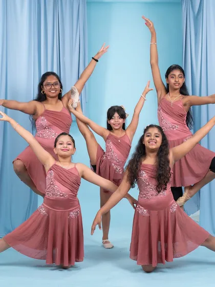 Our graceful young dancers in their beautiful costumes, captured during a photoshoot for the annual show.