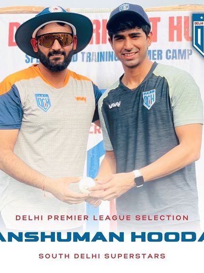 Proud to see my fast bowler Anshuman Hooda selected for the South Delhi Superstars in the Delhi Premier League. His dedication to pace and fitness is paying off.