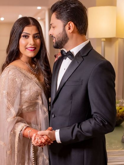 A happy couple portrait from the reception.