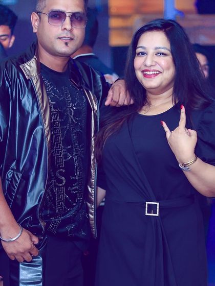 A fun shot with friends and fans at a rooftop party at Hungry Hippie.