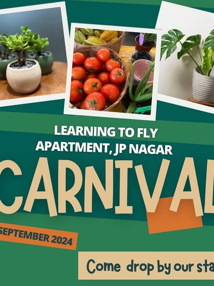 The poster for our stall at the JP Nagar Carnival. We love bringing our farm-fresh produce and beautiful nursery plants directly to the community.