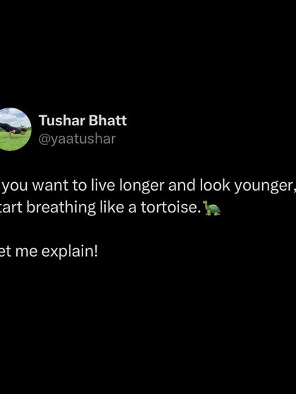 If you want to live longer and look younger, breathe like a tortoise. In yoga, life is measured in breaths, not years. Slower breathing reduces stress, improves cellular repair, and preserves your *prana*, or life force.