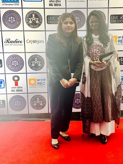 With a fellow attendee at the 'Fight for Justice' awards, an event organized by the Delhi High Court Bar Association.