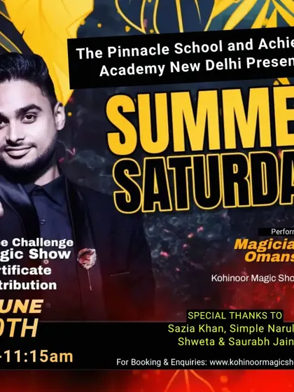 This poster was for a "Summer Saturday" event at The Pinnacle School, where I performed my Cube Challenge Magic Show. It's a modern twist on magic that really connects with older kids and teens.