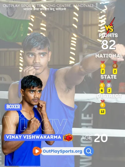 Vinay Vishwakarma, the knockout king. 82 fights, multiple national and state medals. His record speaks for itself.