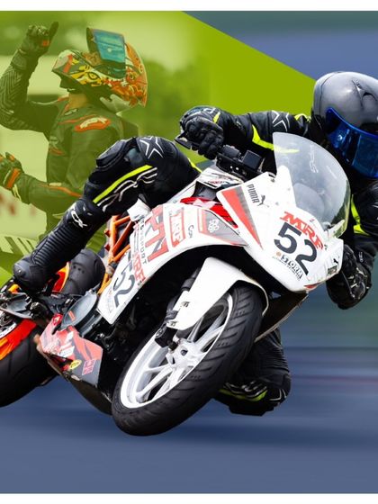 A collage celebrating our team's performance in the INMRC 2024 Final Round, showcasing the speed and skill of our riders.