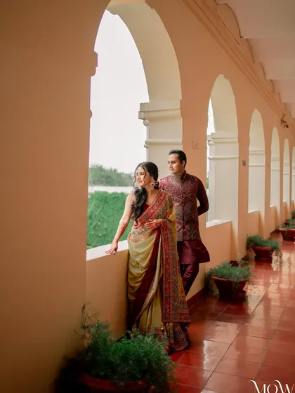 A vintage dream in Agra. This shot captures the royal vibe of Anu's Mehendi function.