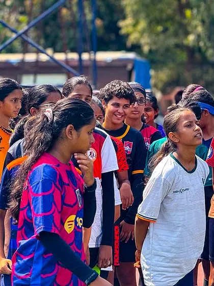 A crowd of talented young footballers who came to chase their dreams with us at our Mumbai trials.