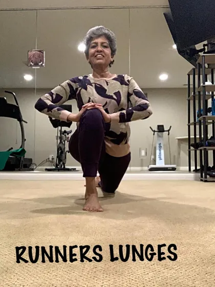 Runner's Lunge is a fantastic stretch for the hips and quadriceps. It's an accessible pose for all fitness levels.