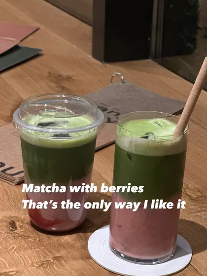 Matcha with berries, the only way I like it. A snapshot of my favorite drink.