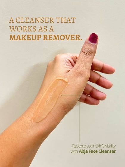 A swatch of my face cleanser, showing its gel-like texture. It's a cleanser that also works as a gentle makeup remover.