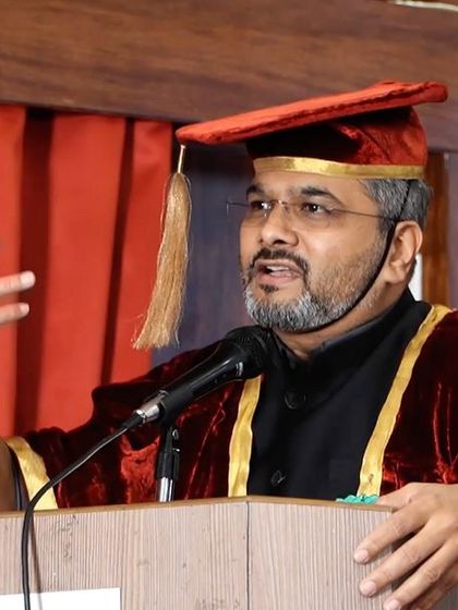 Emphasizing a point during my speech. My goal was to convey that failure is not the opposite of success, but a part of it.