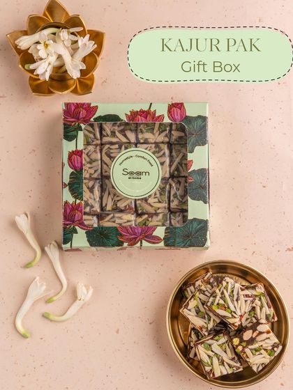 Not your everyday mithai, my Khajur Pak is rich, wholesome, and full of love. Crafted with premium dates and loaded with dry fruits, it’s a timeless treat wrapped in tradition.